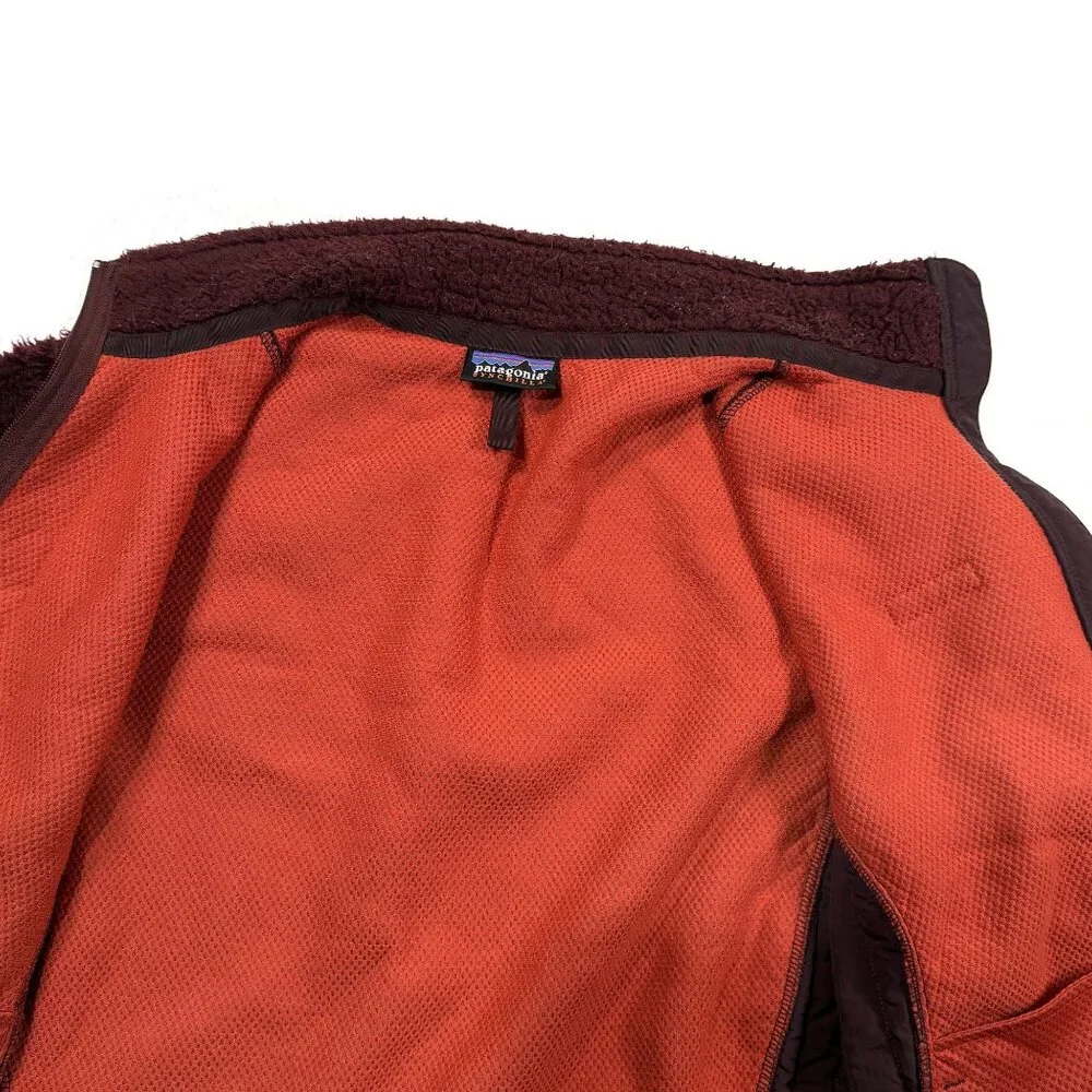 Patagonia‎ Retro-X Sweater Womens Medium Full Zip Red Deep Pile Fleece